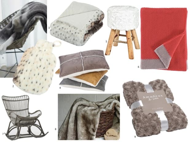 plaid fourrure deco pour l'extérieur hiver.