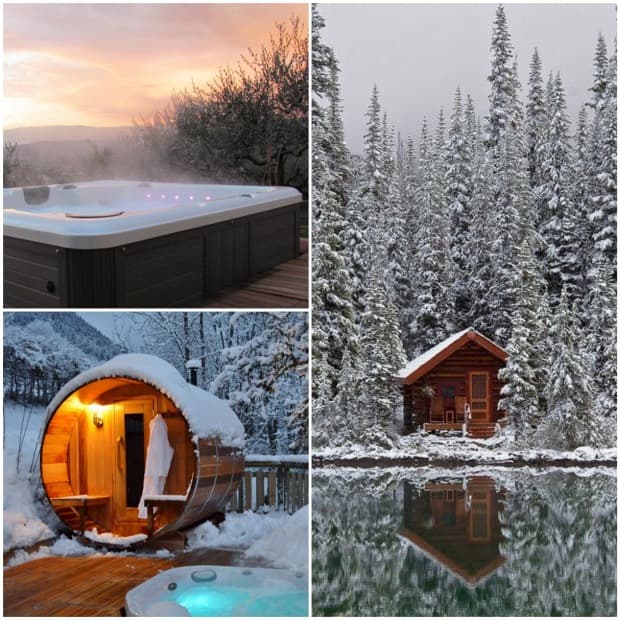 sauna jacuzzi exterieur amenager sa terrasse pour l'hiver jardin.