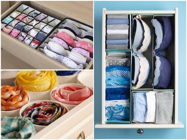 Ideee astuce rangement sous vêtement culotte tiroir.