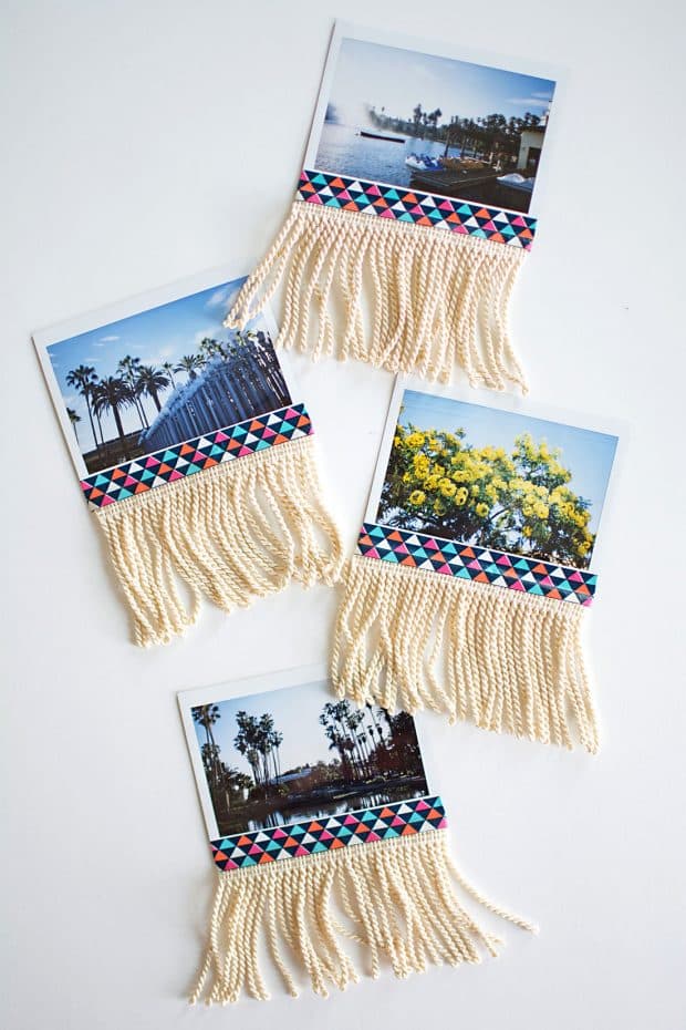 diy cadre souvenir photo déco à frange blog clemaroundthecorner