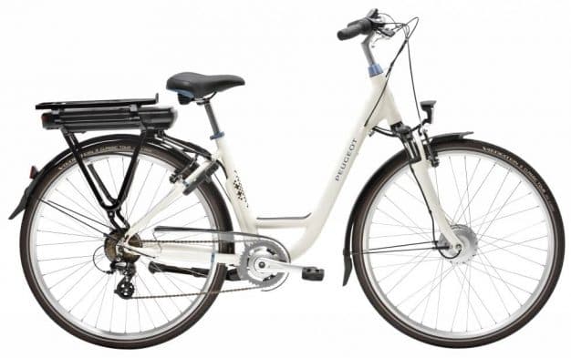 sport design velo assistance electrique peugeot look retro vintage creme