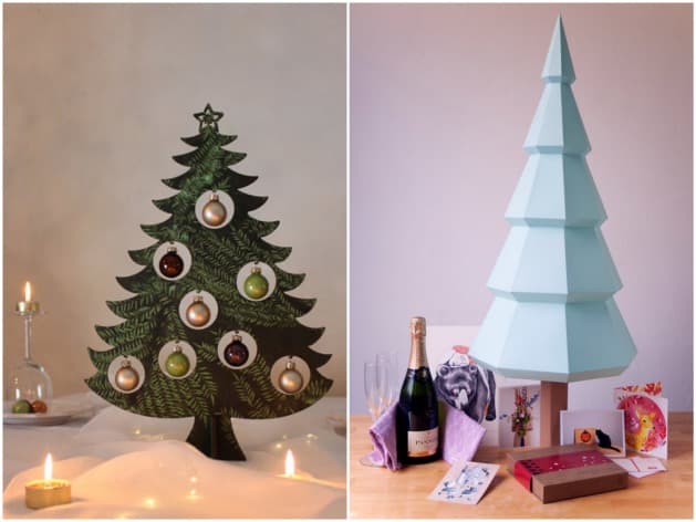 petit et faux sapin de noel en papier origami