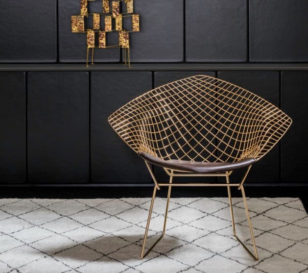 fauteuil de designer doré laiton 18 carats