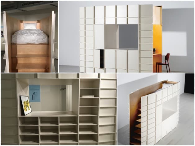 Gilles Belley meuble studio étudiant module lit bibliothèque cube bureau