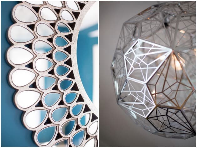 déco suspension symétrique hexagone
