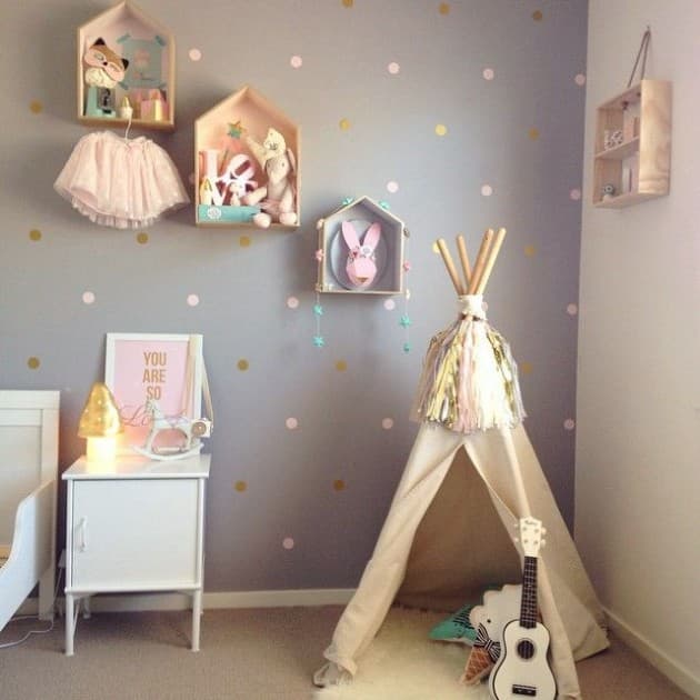 chambre pastel petite fille tipi