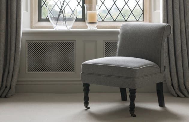 fauteuil style anglais roues crapeau laine gris