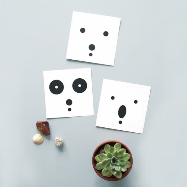 carte visage silhouette ours noir et blanc