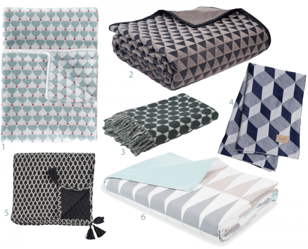 Plaid confortable à motif géométrique scandinave