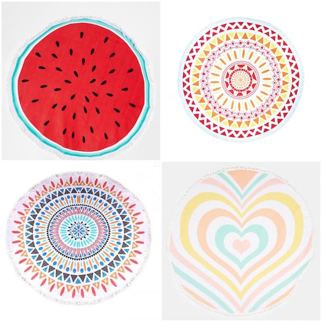 serviette de plage amazon ronde bon plan