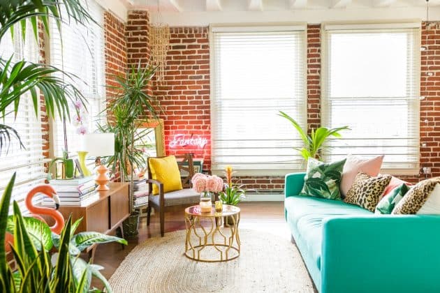 Urban jungle colorée appartement fluo multicolore