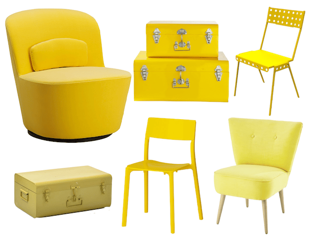 coin bureau jaune et gris idee deco