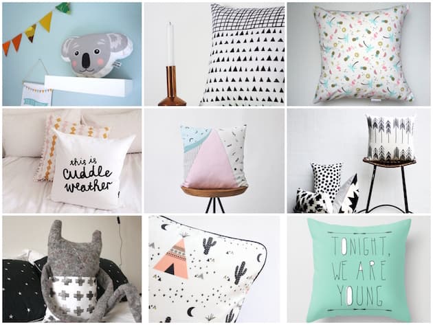 Coussin décoratif blanc en forme de koala