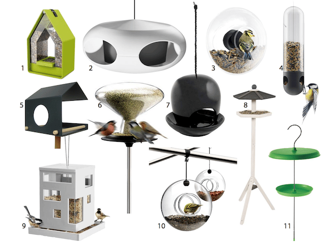 mangeoire design animal oiseau verre bois