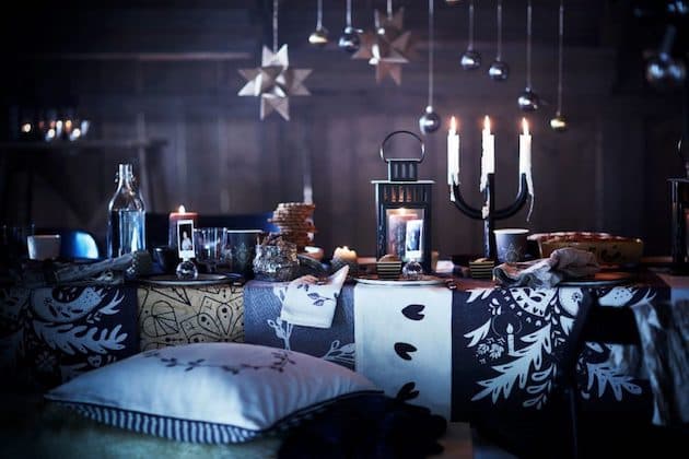 deco noel gris noir blanc table fete