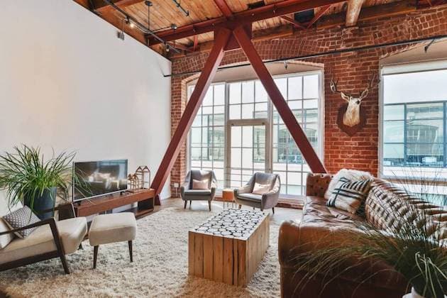 loft murs en briquettes décoration intérieure