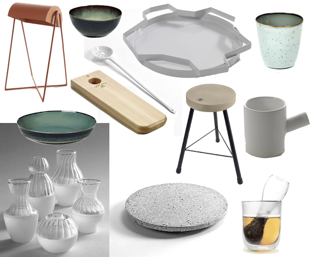 Sélection des objets Serax utilisés pour le shooting déco d’une journée