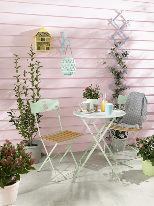 décoration tati meuble de jardin metal bois pliable vert ananas