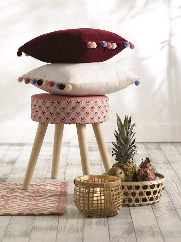 tati deco coussin velours blanc rouge