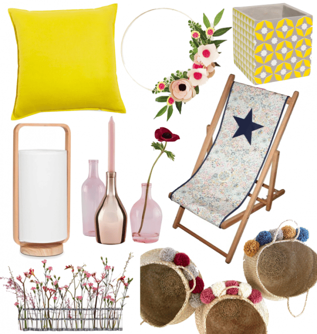 déco printemps couleur chaude rose jaune citron liberty