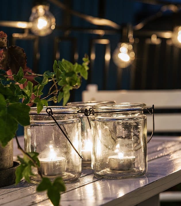 decoration bougie bocal verre diy balcon