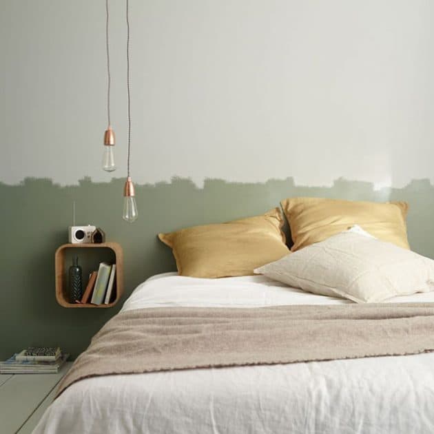 tete de lit en peinture diy effet coup de pinceaux