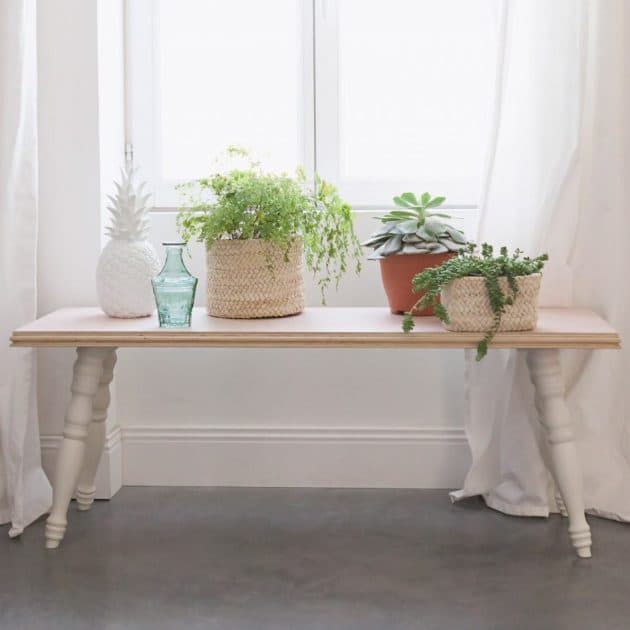banc scandinave pied bois