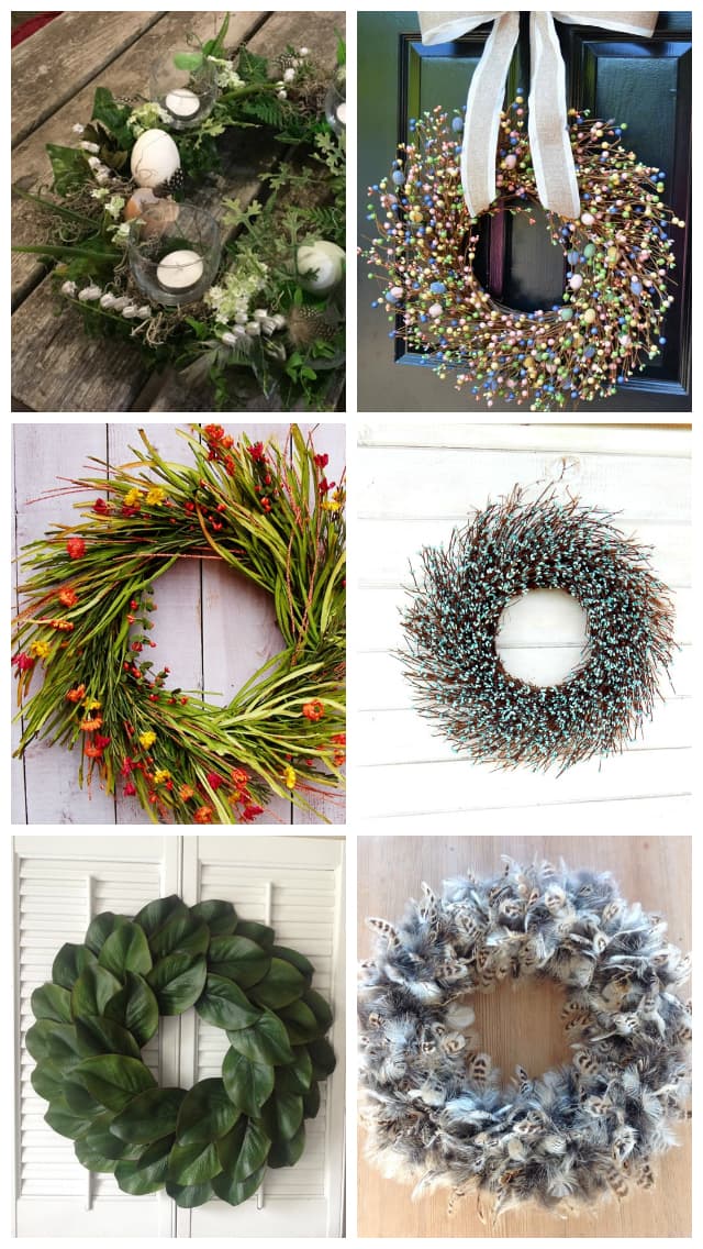 deco porte entree couronne de fleurs pour le printemps diy