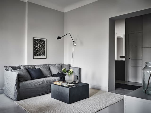 canapé lin gris mur shades of grey - blog déco - clem around the corner