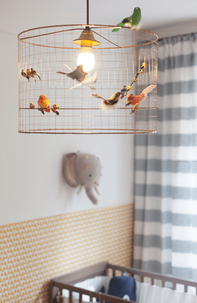 lampe volière cage oiseaux pas chere en cuivre perruche