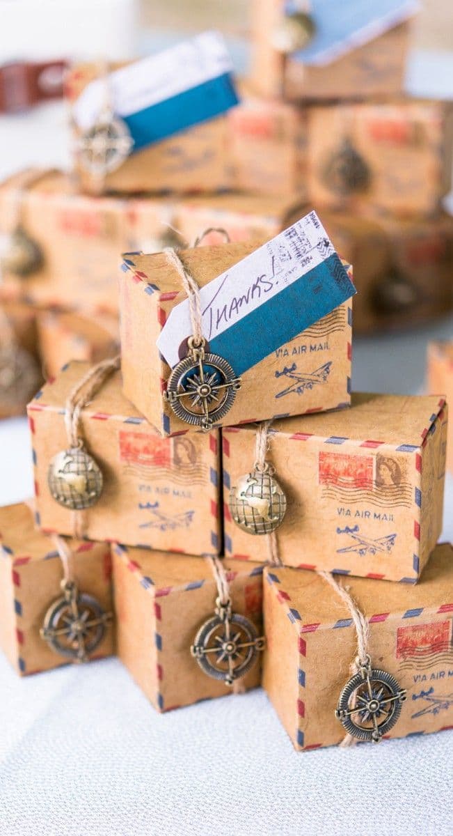boîte dragées mariage thème voyage - blog déco - clemaroundthecorner