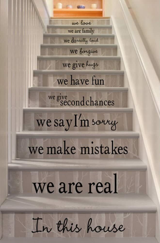 sticker message pour décorer mur original pas cher-escalier