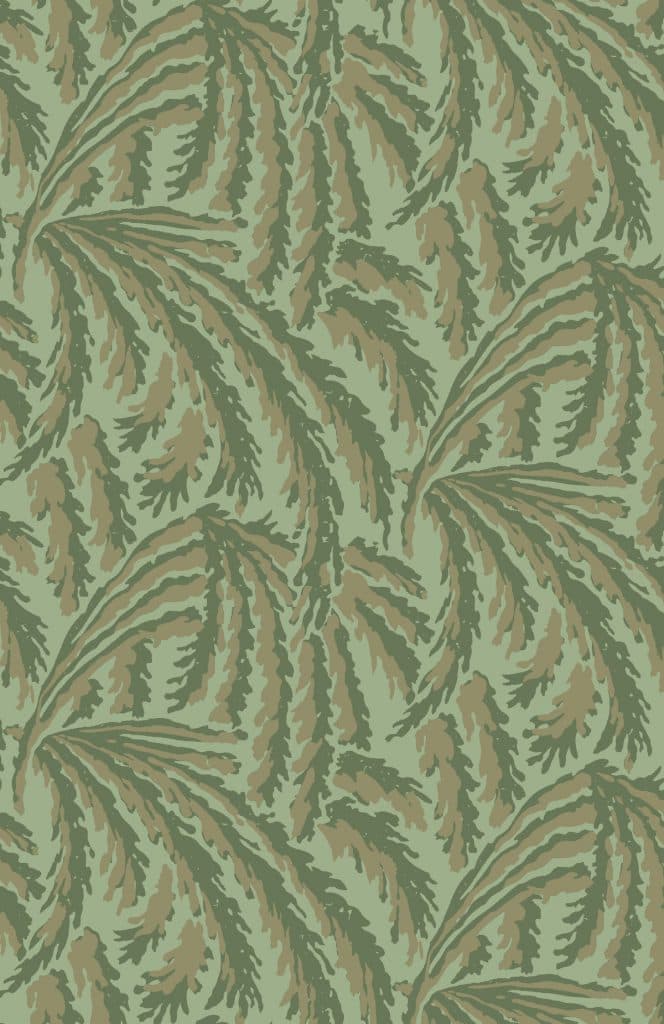 shauna dennison papier peint végétal art déco olive green - blog déco - clem around the corner
