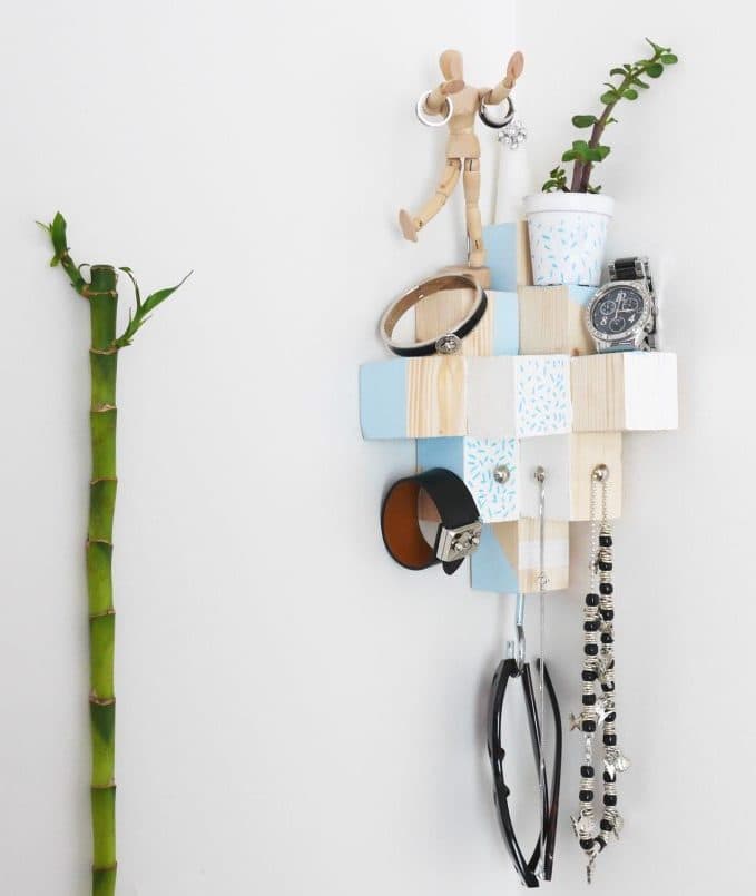 diy rangement bijoux en cube de bois