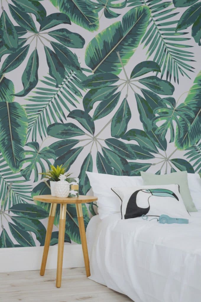 deco feuille de palmier papier peint chambre blog decoration interieur clemaroundthecorner