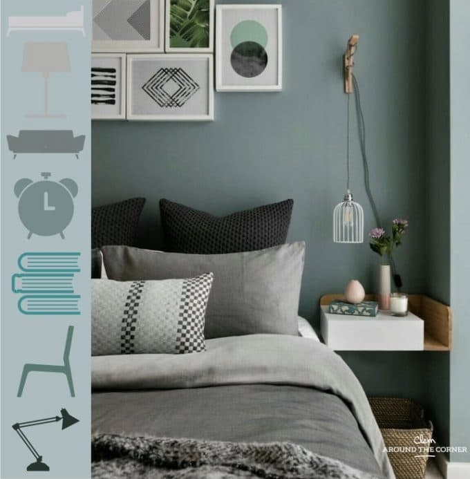 chambre déco nuance de vert sauge blog décoration intérieur clemaroundthecorner