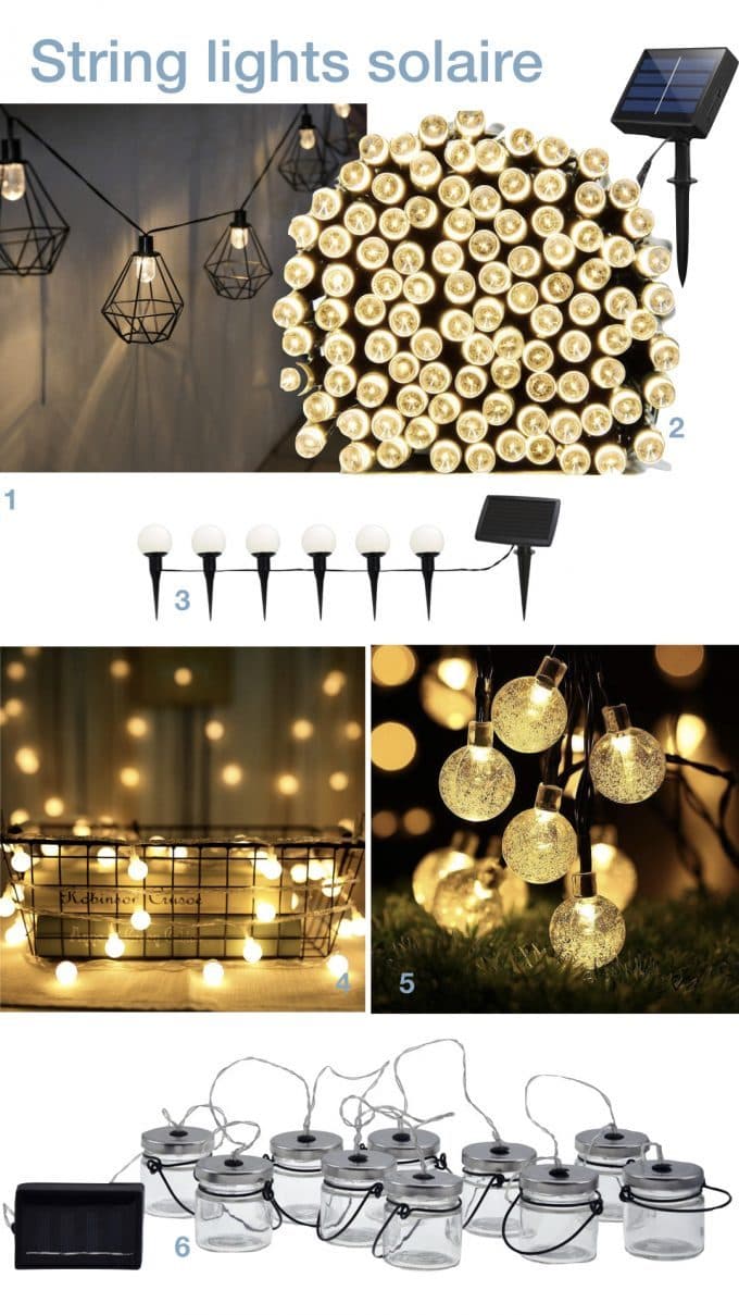 string light solaire lampe guirlande guinguette exterieur jardin pas cher