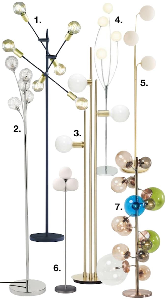 lampe boule sur pied lampadaire design tout prix couleurs laiton salon clemaroundthecorner blog déco