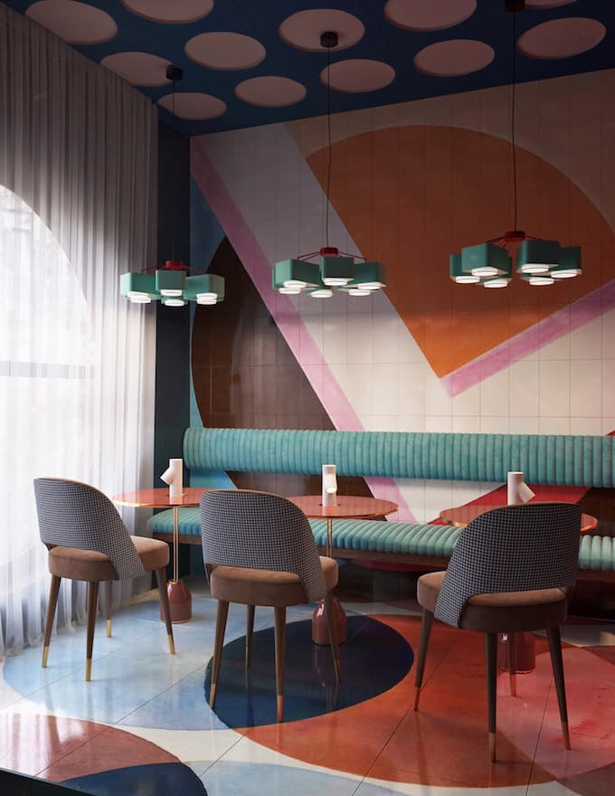 daria zinovatnaya blog déco clemaroundthecorner restaurant original décoration design couleurs art