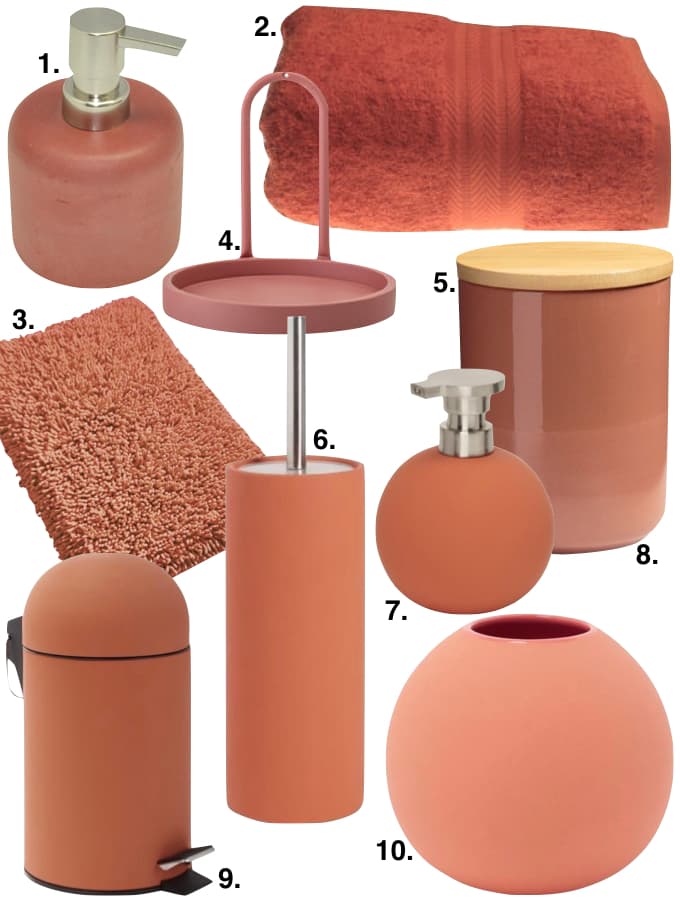 couleur terracotta objets salle de bain déco blog déco clem around the corner
