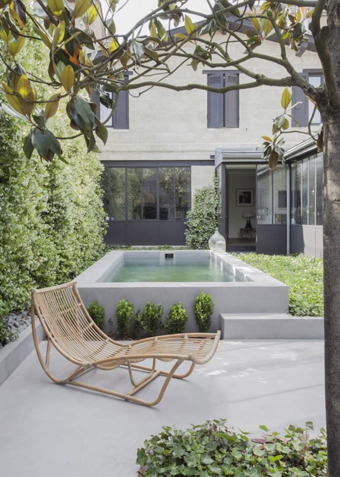 bohème scandinave piscine béton terrasse verrière jardin blog déco clem around the corner