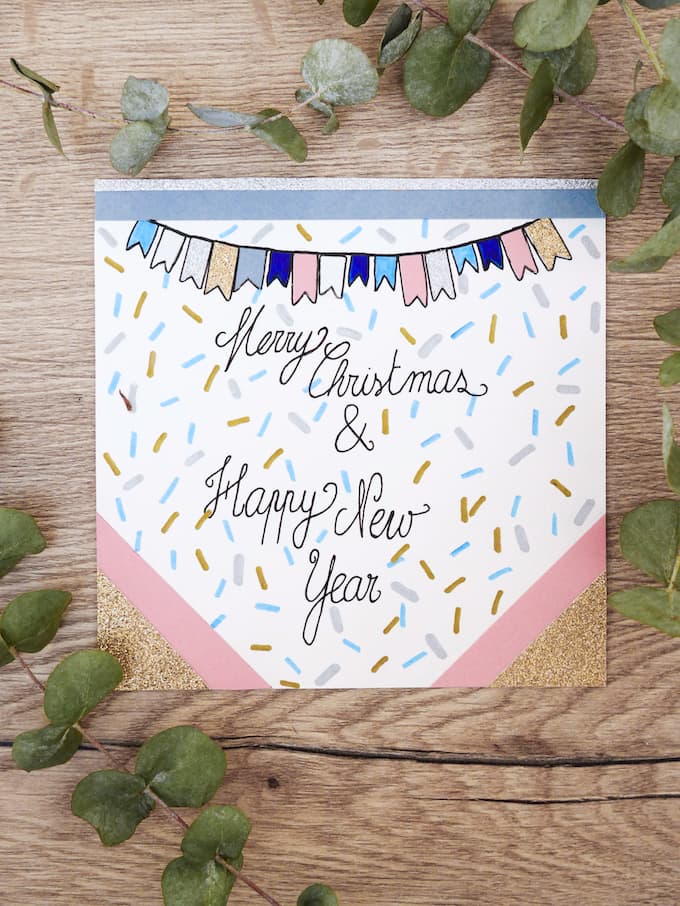 carte de voeux fin d'année festive fanions blog déco clem around the corner