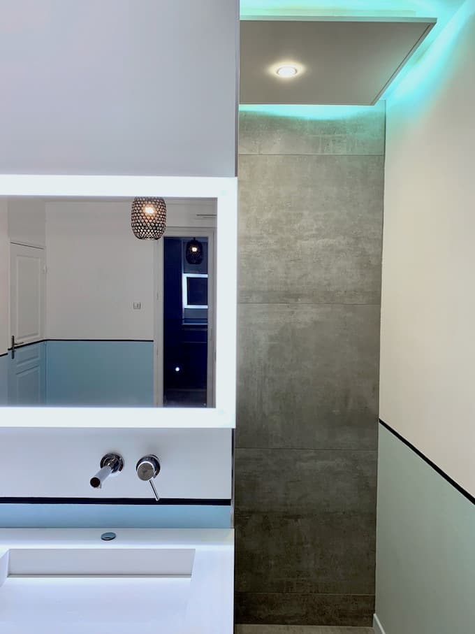 avant après salle de bain ouverte chambre rénovation - blog déco - clem around the corner