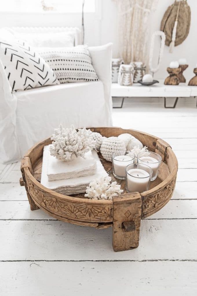 table basse bois brut style bohème chic blog déco clematc