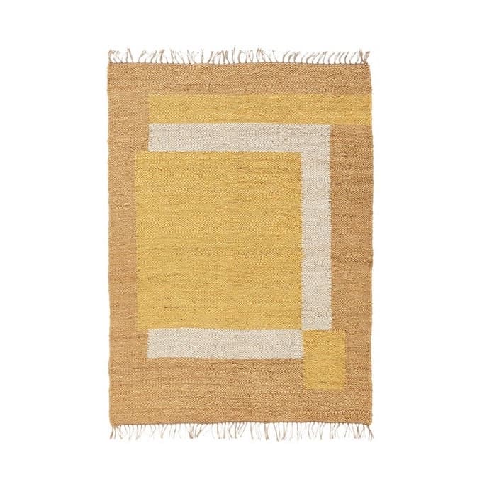 tapis jute graphique camaieu brun