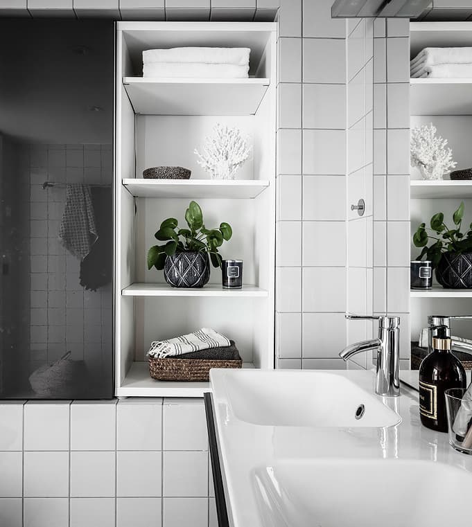 loft suédois douche double vasque blanc gris - blog déco - clem around the corner