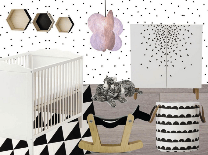 chambre bébé fille noire et blanche