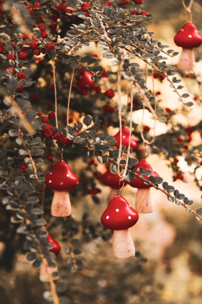 décoration sapin originale nature slow living hygge champignon en bois diy