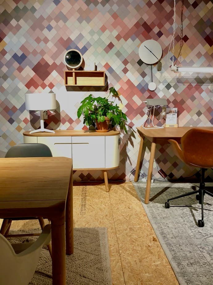 zuiver design hollandais meubles salon scandinave mur multicolore losange - Blog déco - Clem Around The Corner
