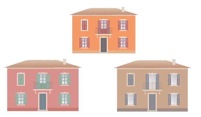 couleur de volets maison typique Provence mas provencal orange rose 